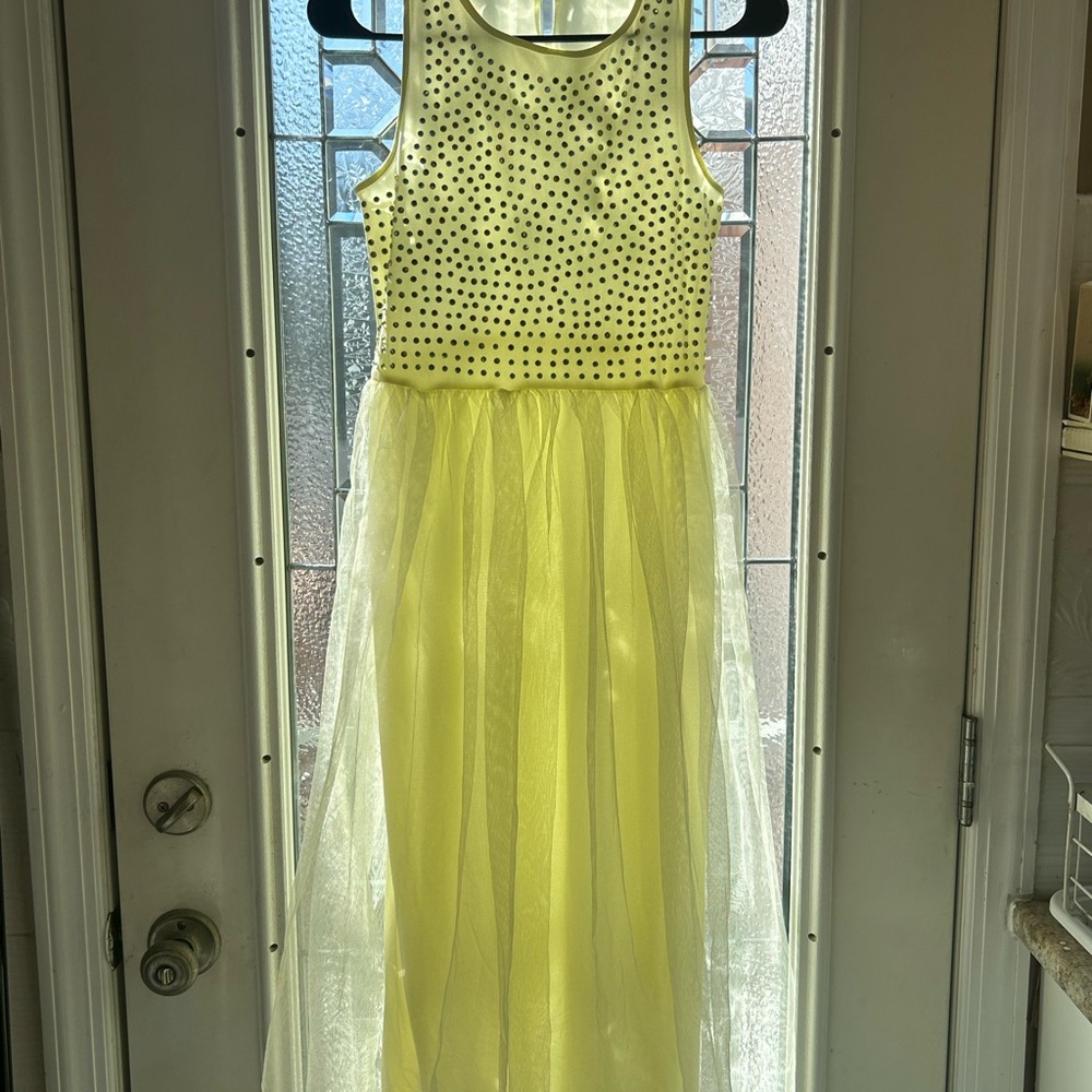 Long dress with rhinestones embellishments